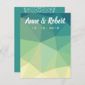 Merci carte de note en mandala jaune vert (Devant / Derrière)