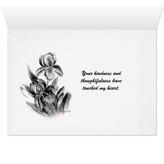 Merci carte de note, Iris croquis (Intérieur Horizontal (Bas))