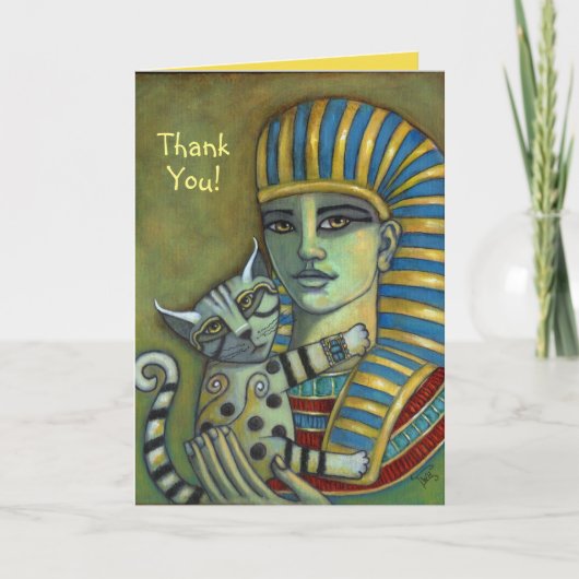 Merci ! Carte de pharaon et de chat (Devant)