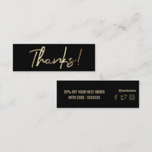 merci carte de réduction arrière - plan noir