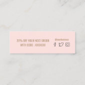 merci carte de réduction arrière - plan rose (Dos)