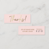 merci carte de réduction arrière - plan rose (Devant / Derrière)