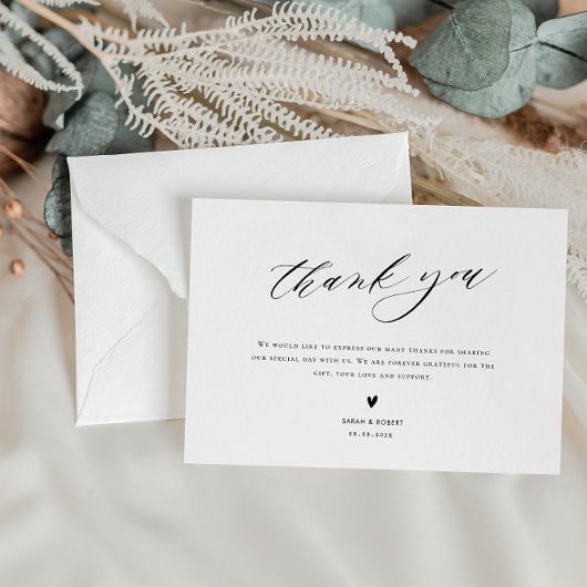 MERCI | carte de remerciement de mariage moderne