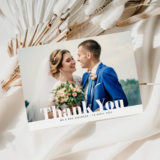 MERCI, carte de remerciements de mariage de texte 
