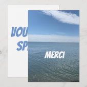 MERCI CARTE DE REMERCIEMENTS EN FRANÇAIS (Devant / Derrière)