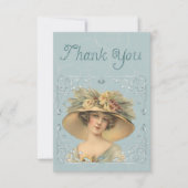 Merci, Carte de remerciements femme Vintage (Devant)