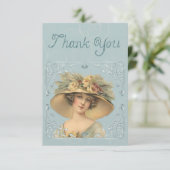 Merci, Carte de remerciements femme Vintage (Debout devant)