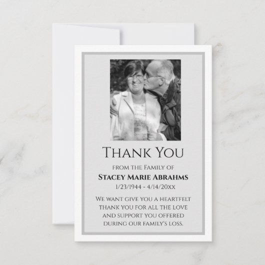 Merci, Carte de Sympathie, Carte de remerciements  (Devant)