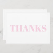 Merci carte de typographie moderne rose clair (Devant / Derrière)