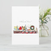 Merci - Carte de vacances thème de Noël (Debout devant)