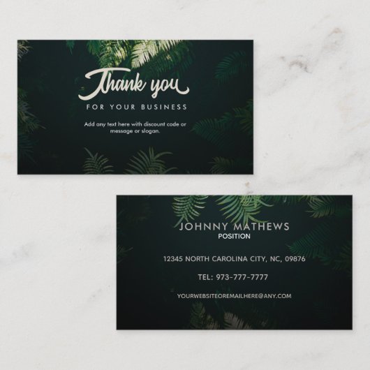 Merci Carte de visite (Devant / Derrière)