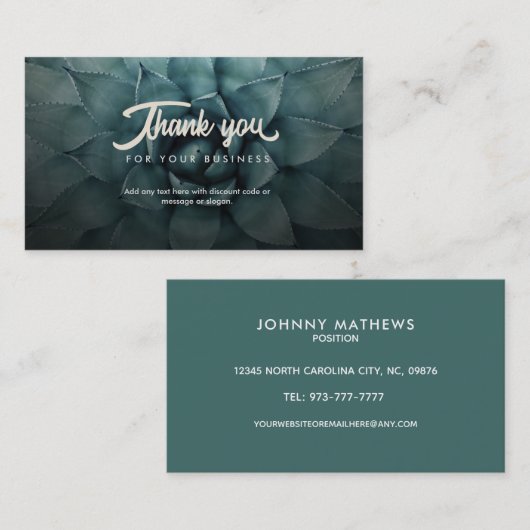 Merci Carte de visite (Devant / Derrière)