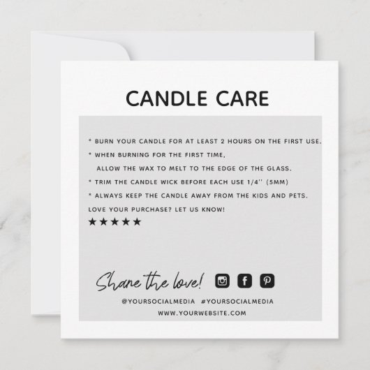 Merci Carte de visite de commande de soins aux bou (Devant)