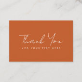 Merci Carte de visite Élégante Terracotta moderne (Devant)