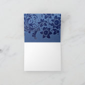 merci carte de voeux élégante bleue de note ou (Intérieur)