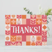 Merci ! Carte de voeux florale plat (Debout devant)