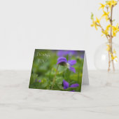 “Merci !” Carte de vœux pliée avec note de violett (Fleur jaune)