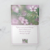 Merci - carte de voeux rose d'oxalide blanche (Intérieur)