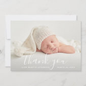 MERCI | Carte faire-part de naissance en lettres d (Devant)