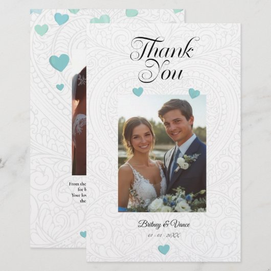 Merci - Carte Mariage (Devant / Derrière)