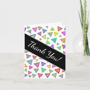 "Merci" + Carte Motif multicolore Triangles