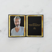 Merci carte photo anniversaire or noir (Intérieur)