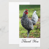 Merci, carte photo de coq (Devant / Derrière)