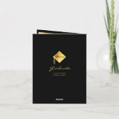 Merci carte photo diplômé noir confetti (Dos)