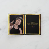 Merci carte photo diplômé noir confetti (Intérieur)