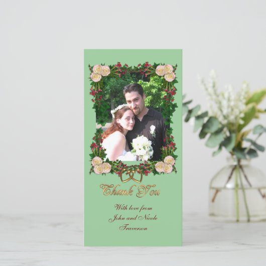 Merci carte photo formels roses (Debout devant)