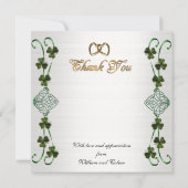 Merci carte photo mariage irlandais nœud d'unité (Dos)