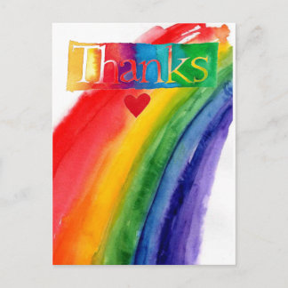 merci carte postale arc-en-ciel
