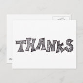 Merci Carte postale en noir et blanc (Devant / Derrière)