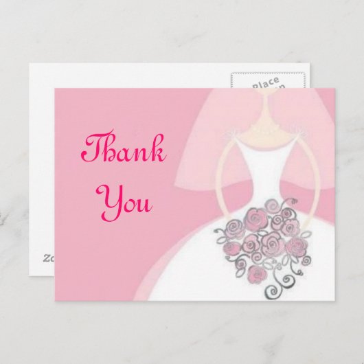 Merci carte postale nuptiale (Devant / Derrière)