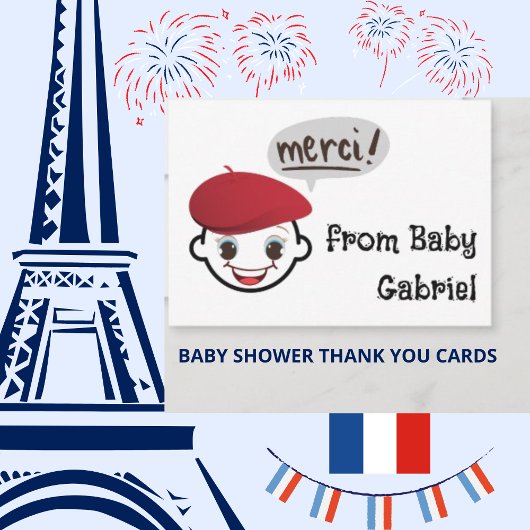 Merci ! Cartes baby shower Merci