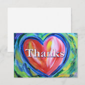 Merci Cartes de notes Coeur Coloré (Devant / Derrière)