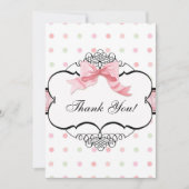 Merci Cartes de notes - French Bow Dot Swirl vs2 (Devant)