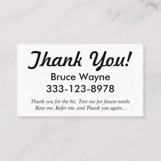 Merci ! cartes de visite génériques de part de