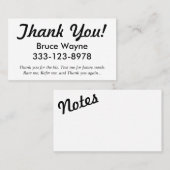 Merci ! cartes de visite génériques de part de (Devant / Derrière)