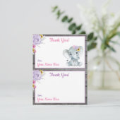 Merci Cartes Elephant Rose Jaune Violet (Debout devant)