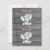 Merci Cartes Elephant Rose Jaune Violet (Dos)