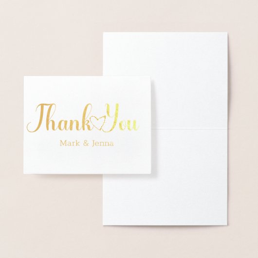 Merci Cartes Mariage Couples Nom Script Coeur (Affichage)