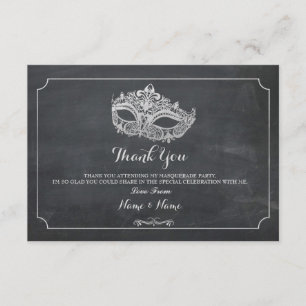 Merci Cartes Masquerade Masque Fête Masque Argent