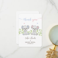 Merci Cartes pour Koala Gender Reveal Party.