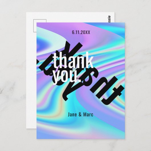 Merci Cartes Psychedélique Holographique (Devant / Derrière)