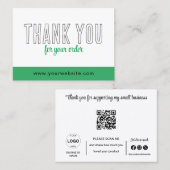 Merci Cartes Qr Code Logo Green Business (Devant / Derrière)
