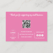 Merci Cartes Qr Code Logo Pink Business (Dos)