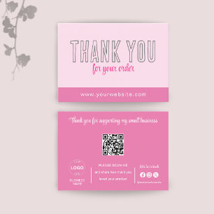 Merci Cartes Qr Code Logo Pink Business