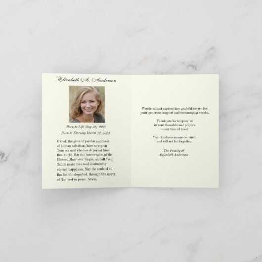 Merci catholique de prière funéraire (Intérieur)