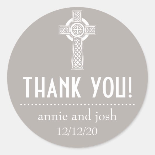 Merci celtique Étiquettes (sable / blanc) (Devant)